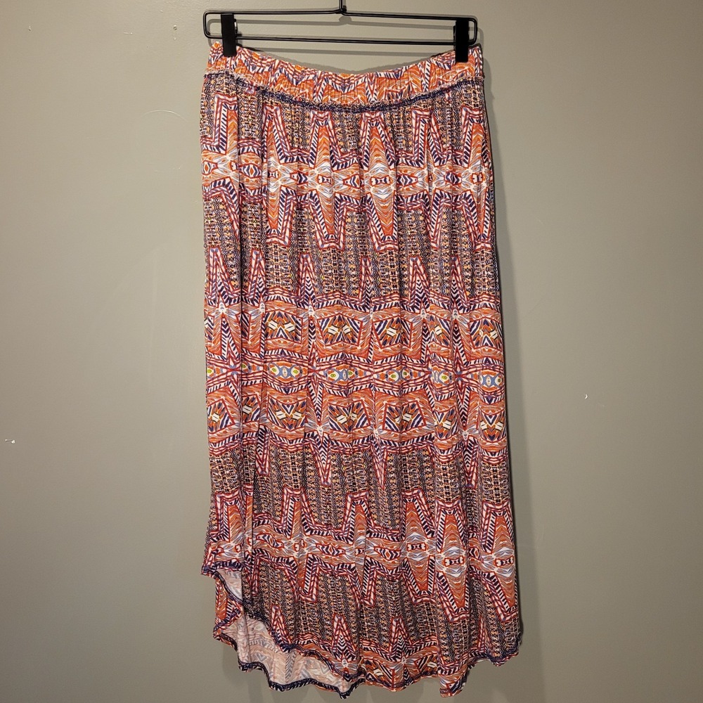 Anthropologie Postmark Geometric Print Knit Maxi Skirt, Women's Size L, Multi